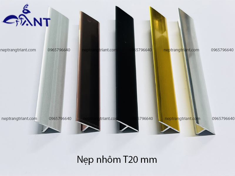 Nẹp nhôm T20 mm - Nẹp nhôm T 2 phân - Nẹp trang trí ANT