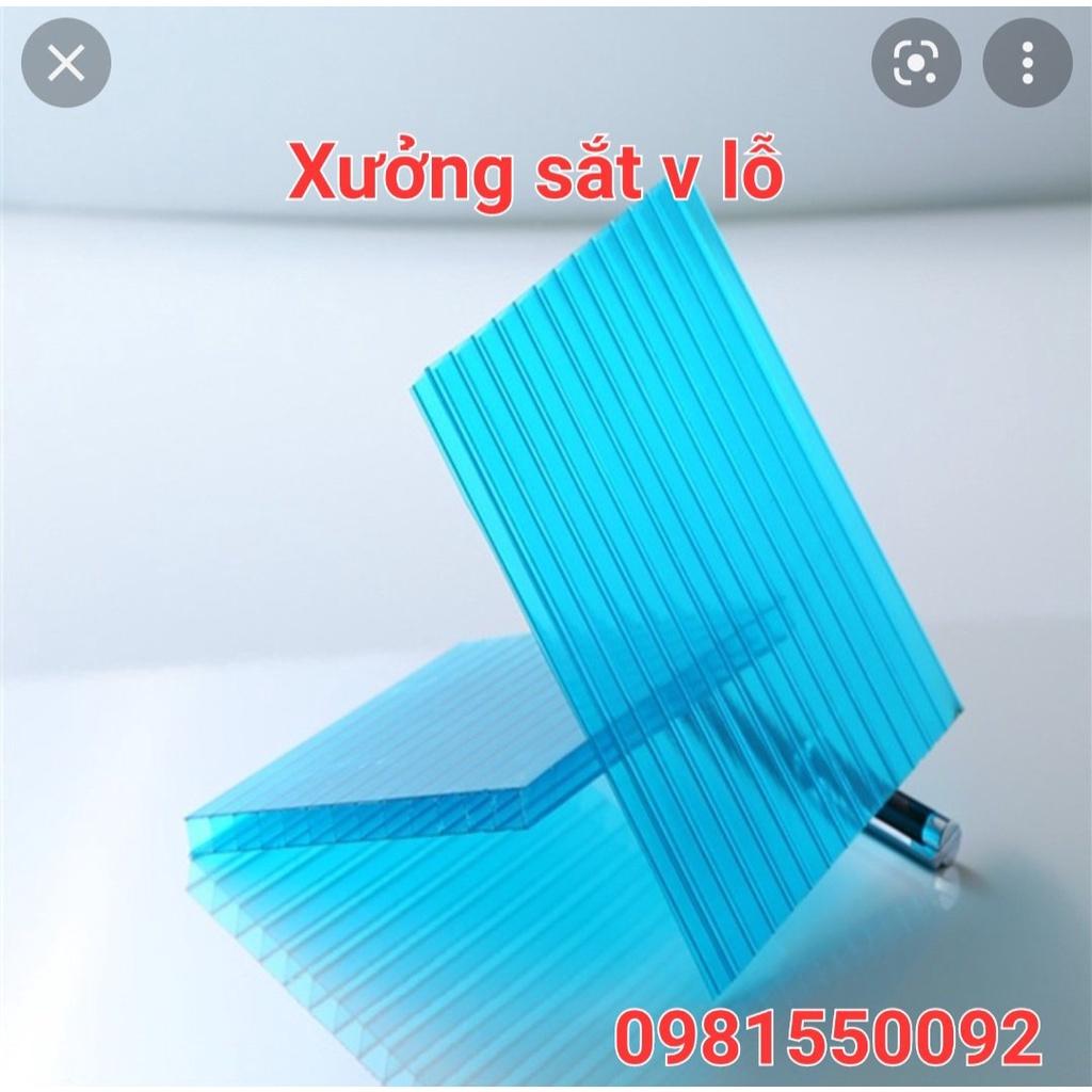 Tấm poly rỗng ruột MÀU XANH dày 4mm,Dài rộng nhiều kích thước