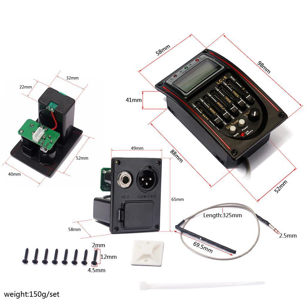 Guitar Pickups 5 Tuner Guitar Preamp Equalizer