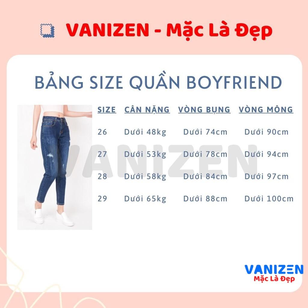 Quần jean nữ ống rộng baggy đẹp lưng cao cạp căn bản rách nhẹ hàng cao cấp mã 460 VANIZEN