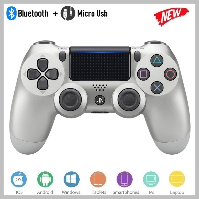 Tay Game không dây bluetooth P/S Silver cho máy tính - điện thoại - máy game Console