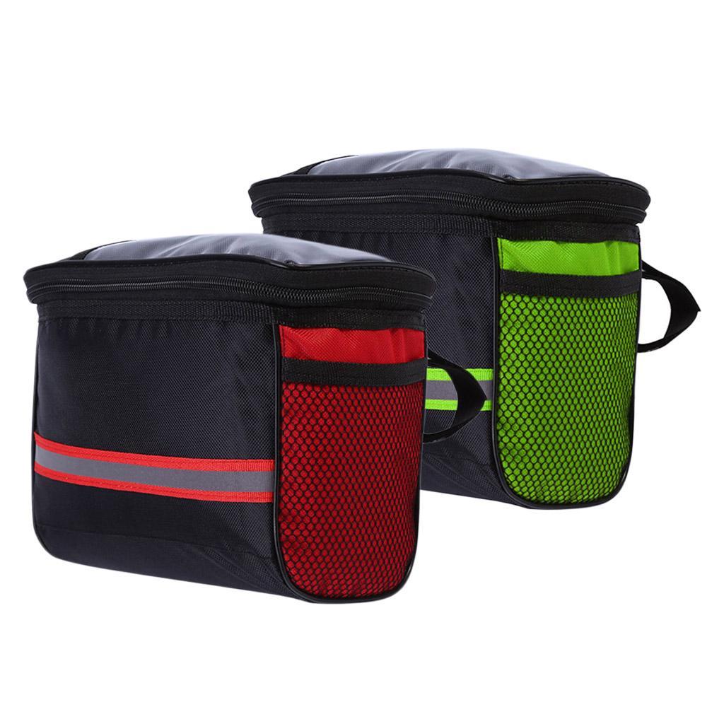 2Pcs Bike Handlebar Bag Front Storage Bag Outdoor Cycling Pouch Waterproof
