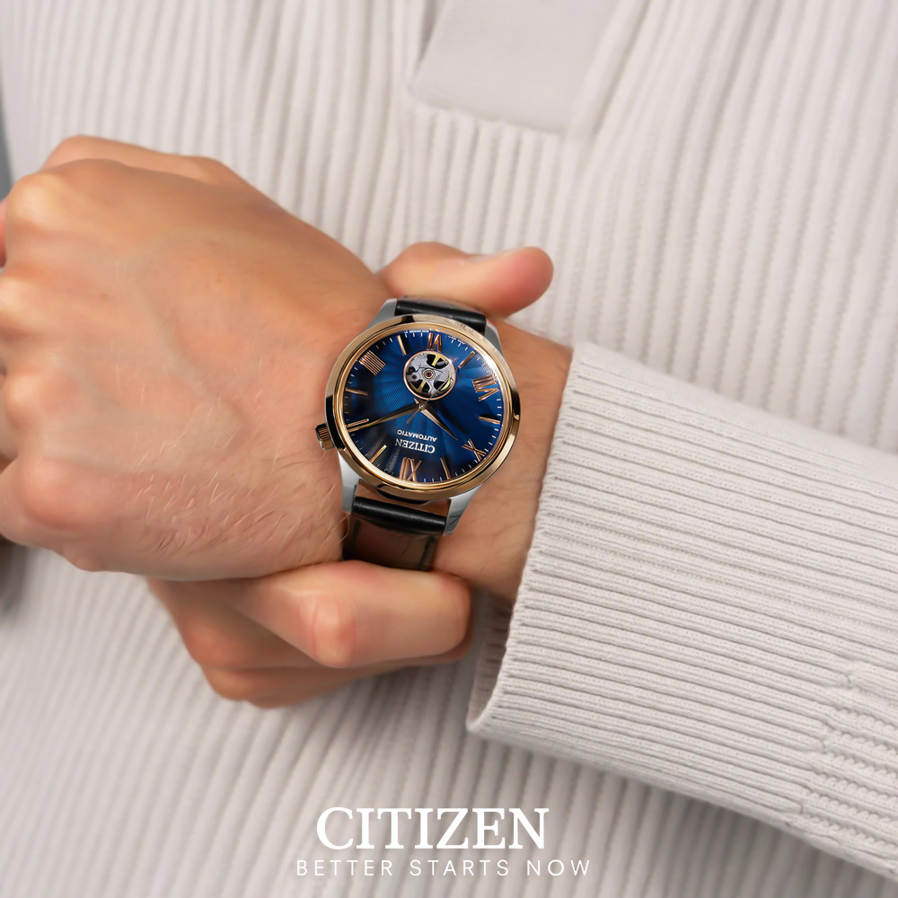 Đồng Hồ Nam Citizen Dây Da Máy Cơ-Automatic NH9136-02L - Mặt Xanh (Sapphire)