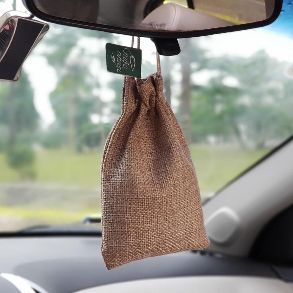 Túi thơm khử mùi ô tô Cà phê Mộc Nhiên - Mua 3 tặng 1 tinh dầu treo xe