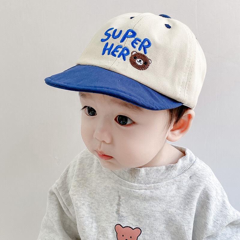 Mũ lưỡi trai cho bé trai sơ sinh đến 2 tuổi, vải cotton mềm mại siêu yêu