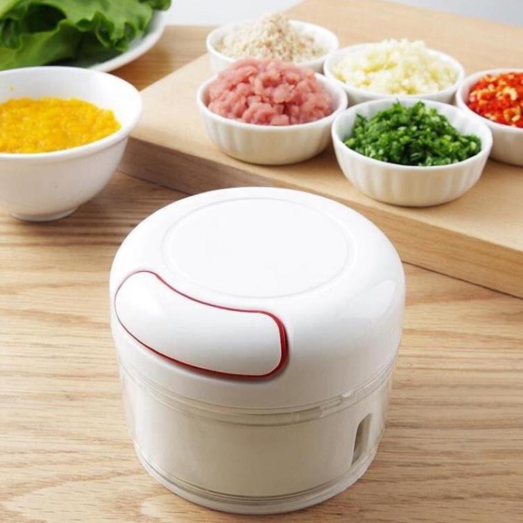 Máy xay tỏi ớt cầm tay Mini Food Chopper, dụng cụ xay ớt tỏi dây rút tiện lợi