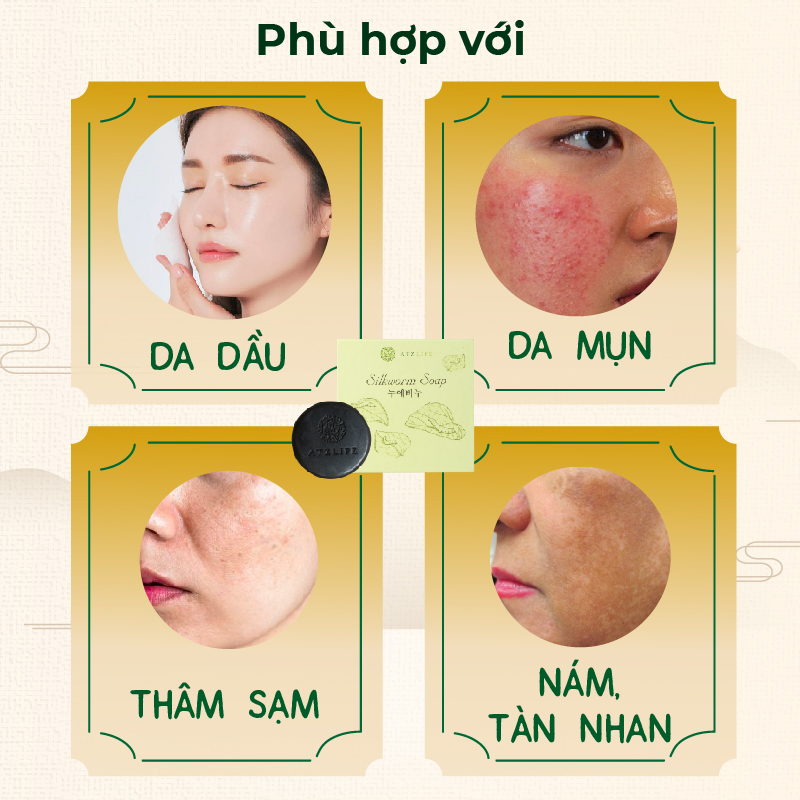 Xà Phòng Tằm - ATZ Healthy Life - Làm Sạch Da, Tẩy Tế Bào Chết, Cân Bằng Độ Dầu