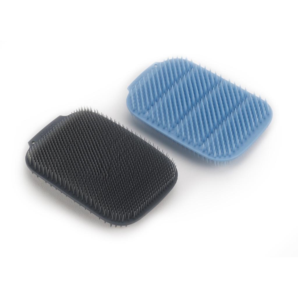 Combo 2 miếng rửa chén silicon Joseph Joseph 002126 - CleanTech Washing-up Scrubbers (xanh/xám)