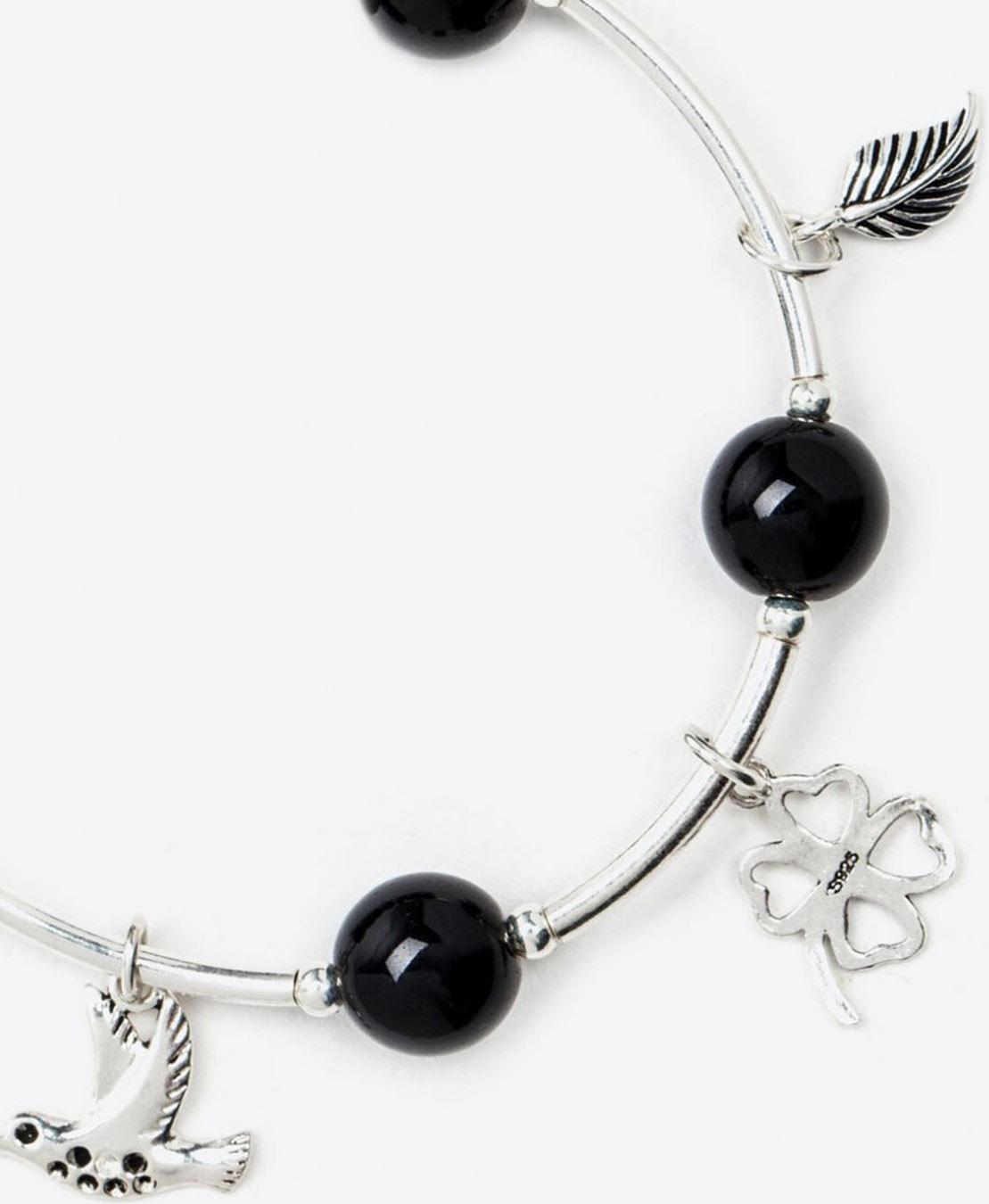 Vòng tay đá thiên nhiên phối charm én bạc size hạt 10mm - Ngọc Quý Gemstones