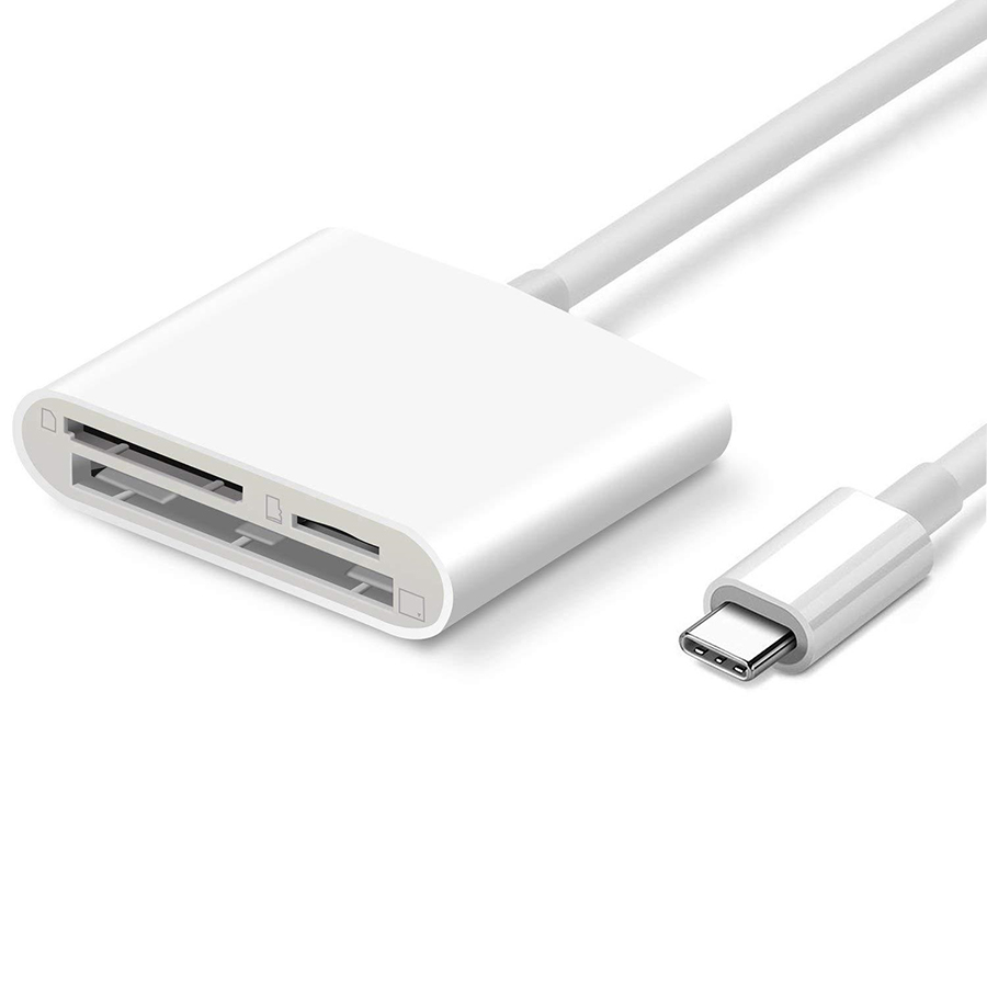 Đầu đọc thẻ USB Type C OTG cho thẻ nhớ CF/SD/TF