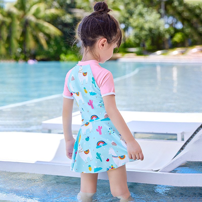 Bộ đồ bơi cho bé gái dokki áo liền váy cho bé hoạt động thoải mái, thoáng mát