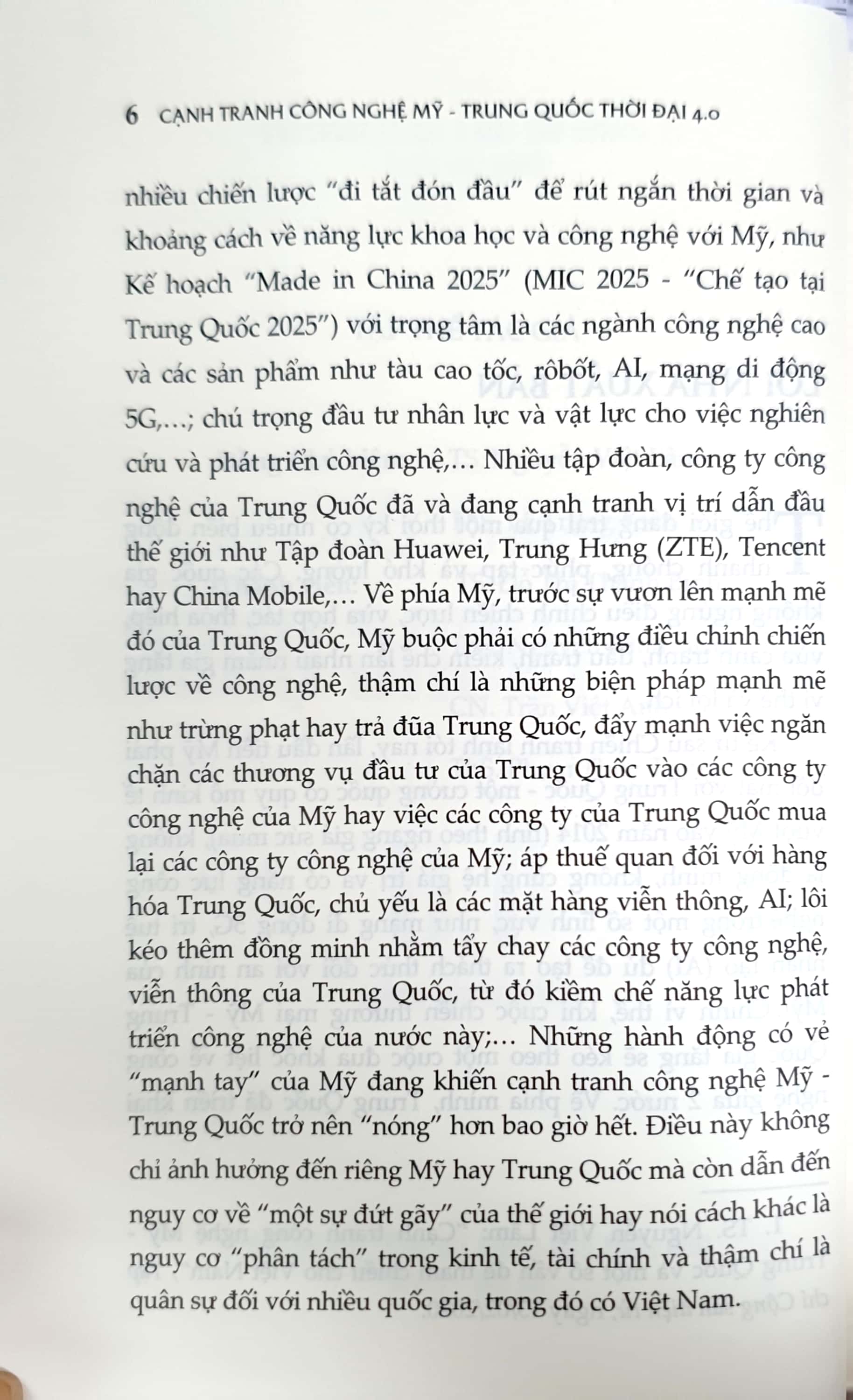 Cạnh tranh công nghệ Mỹ - Trung Quốc thời đại 4.0 (Sách chuyên khảo)