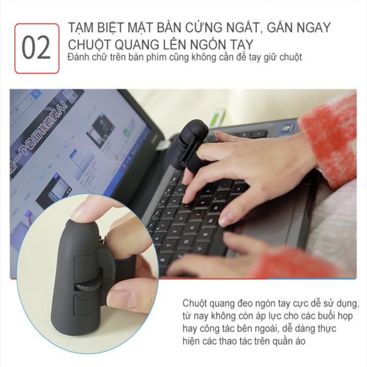 Chuột quang đeo ngón tay tiện lợi kết nối mọi thiết bị