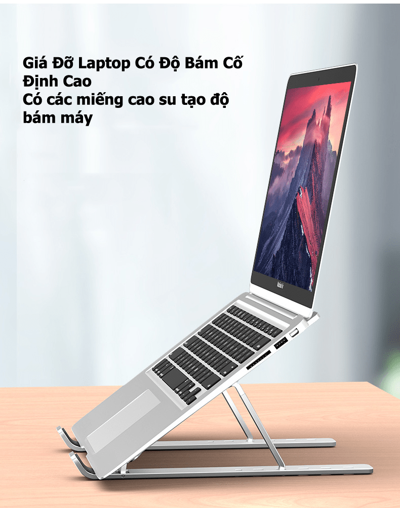 Giá đỡ laptop nhôm có thể gấp gọn dành cho Macbook Ipad Surface và máy tính xách tay