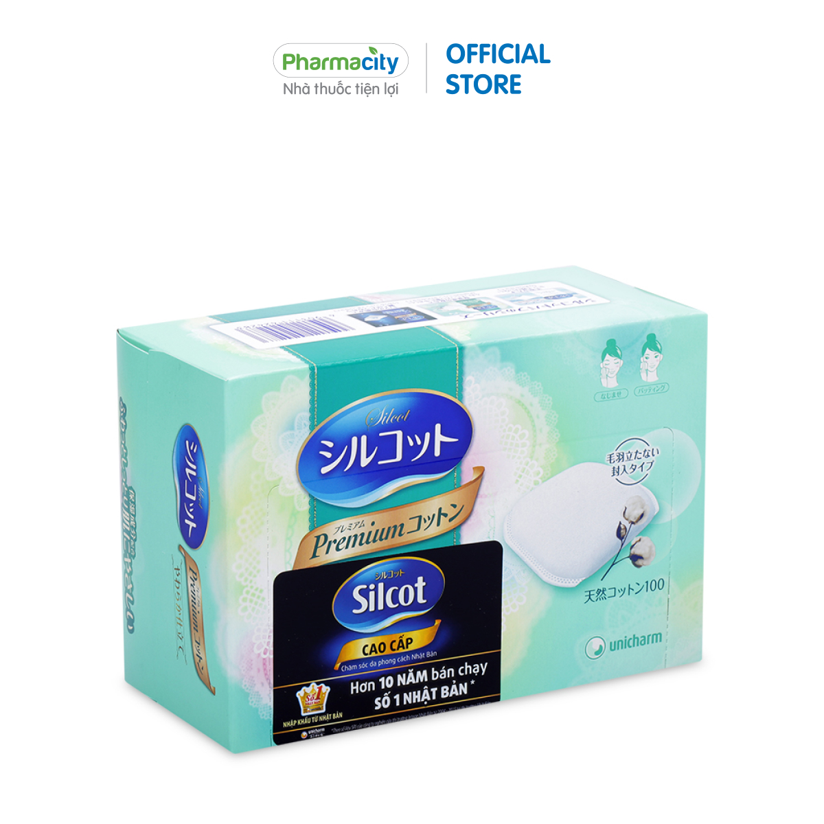 Bông trang điểm cao cấp Unicharm Silcot