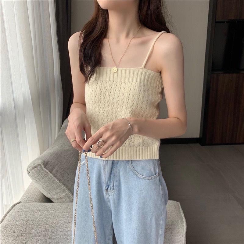 Set Len Áo 2 Dây Mix Khoác Len 3 Màu Siêu Xinh Có Ảnh Thật