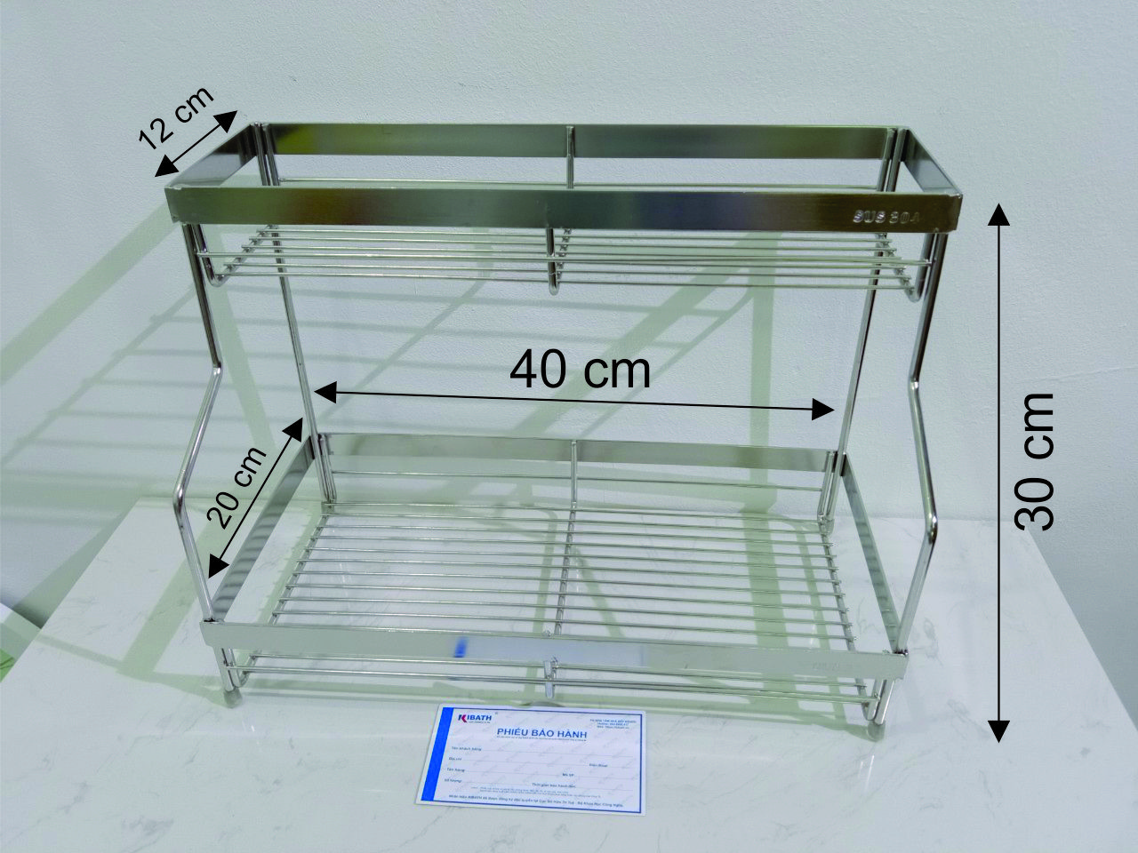 Kệ gia vị 2 tầng inox 304, KB-813