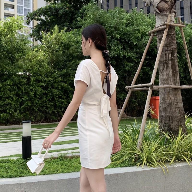 Đầm linen xoắn ngực - AUDREY STUDIO