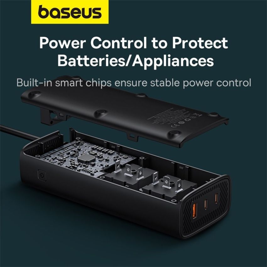 Bộ tẩu sạc Baseus Power Inverter Pro 150W CGNB020101 tích hợp biến áp DC to AC 220V - hàng chính hãng