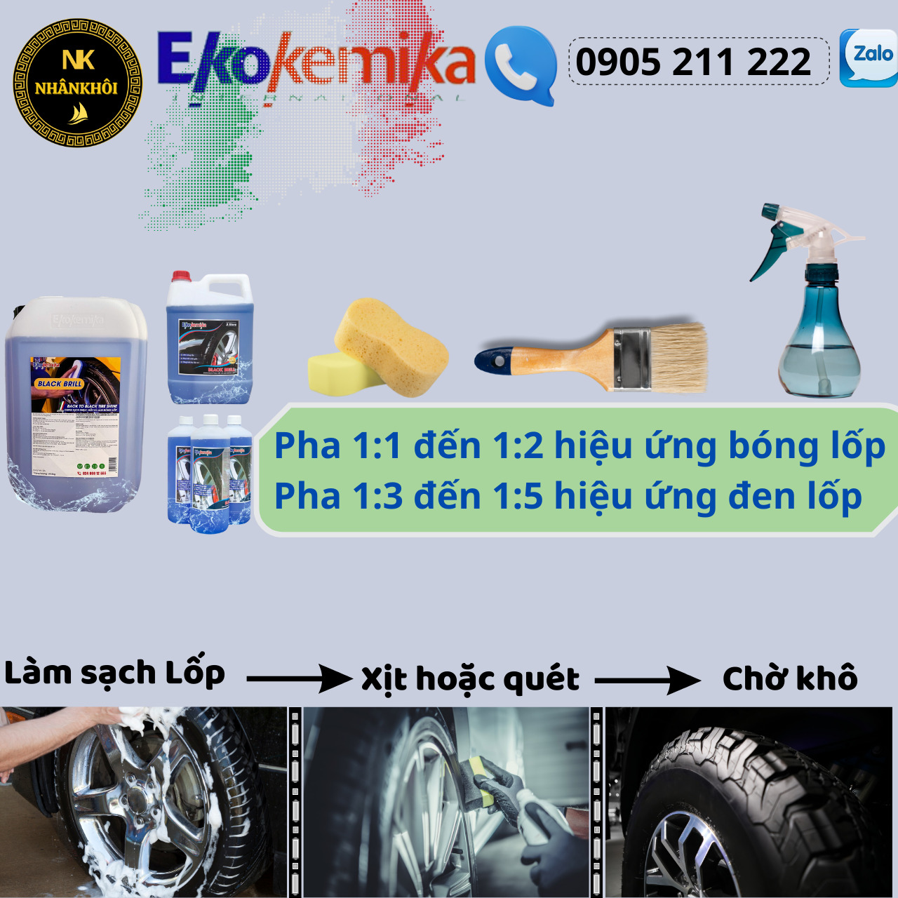 Black Brill - 5 lít - Dung dịch dưỡng và làm đen bóng lốp xe - Ekokemika