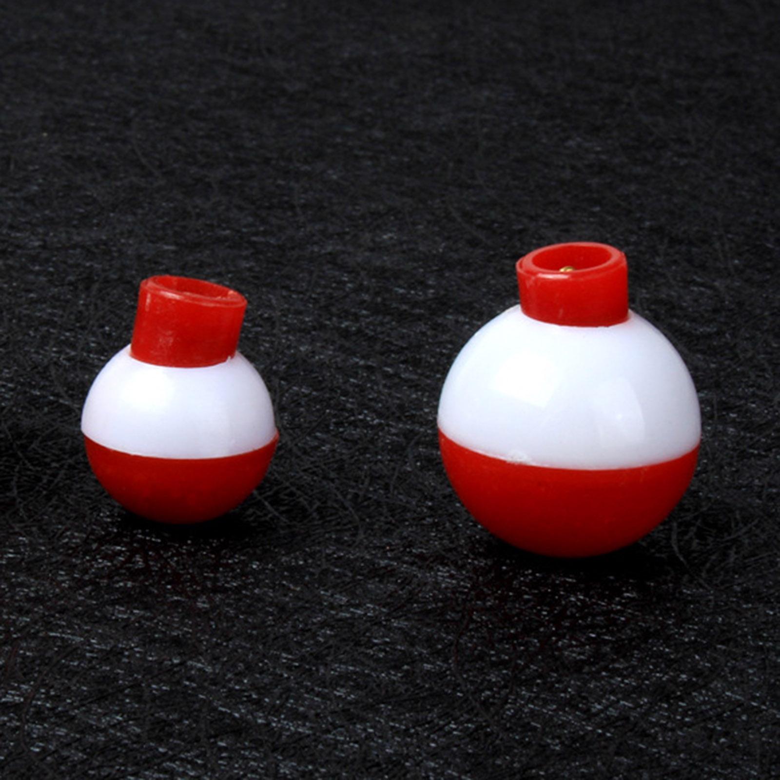 10 Pack Bobber Bulk Hard Plastic Fishing Float, Fishing Bobbers Snap-on Floats, Red and White
