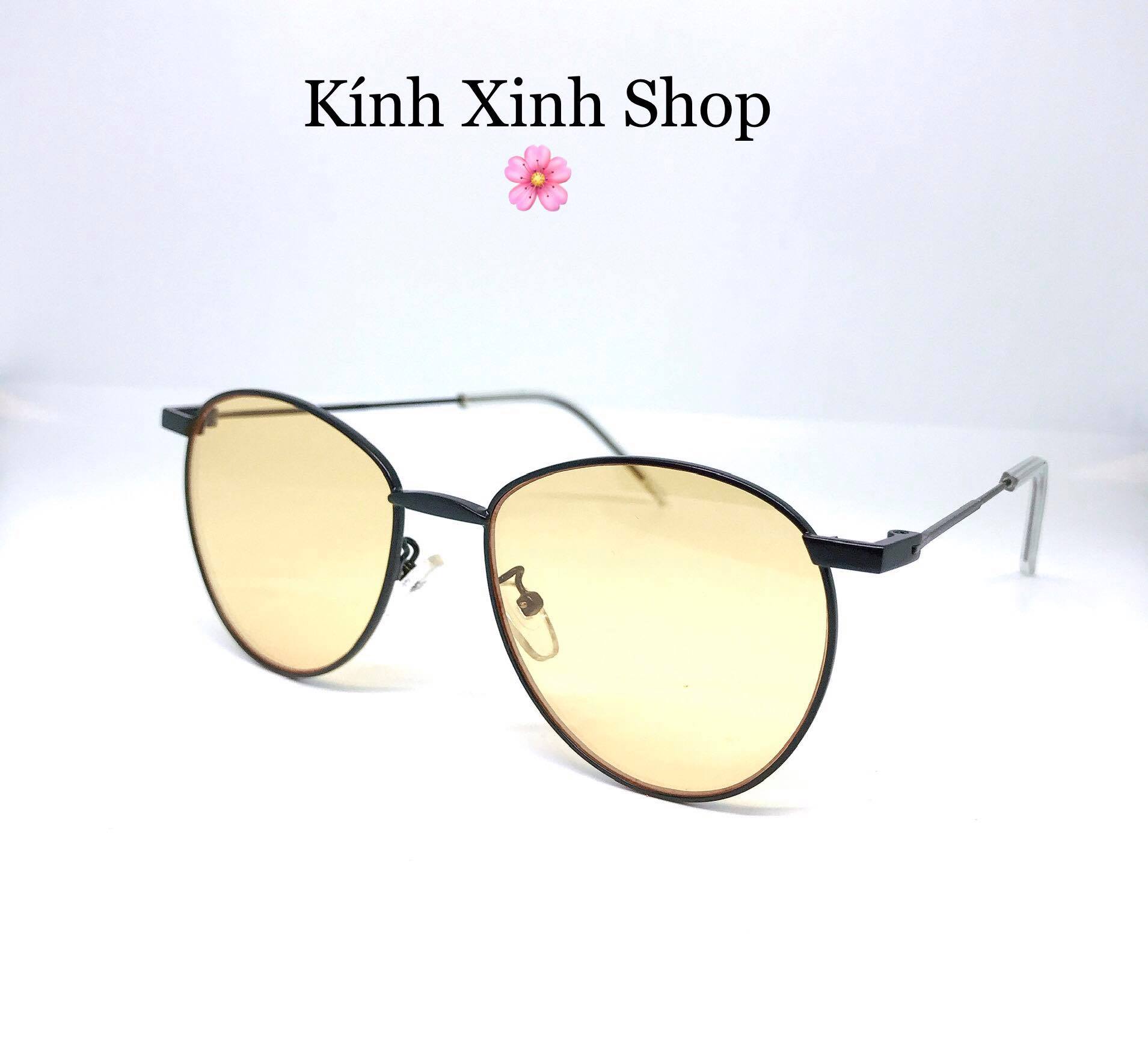 Kính râm màu Mắt tròn ulzzang sành điệu siêu chất cho Nam và nữ