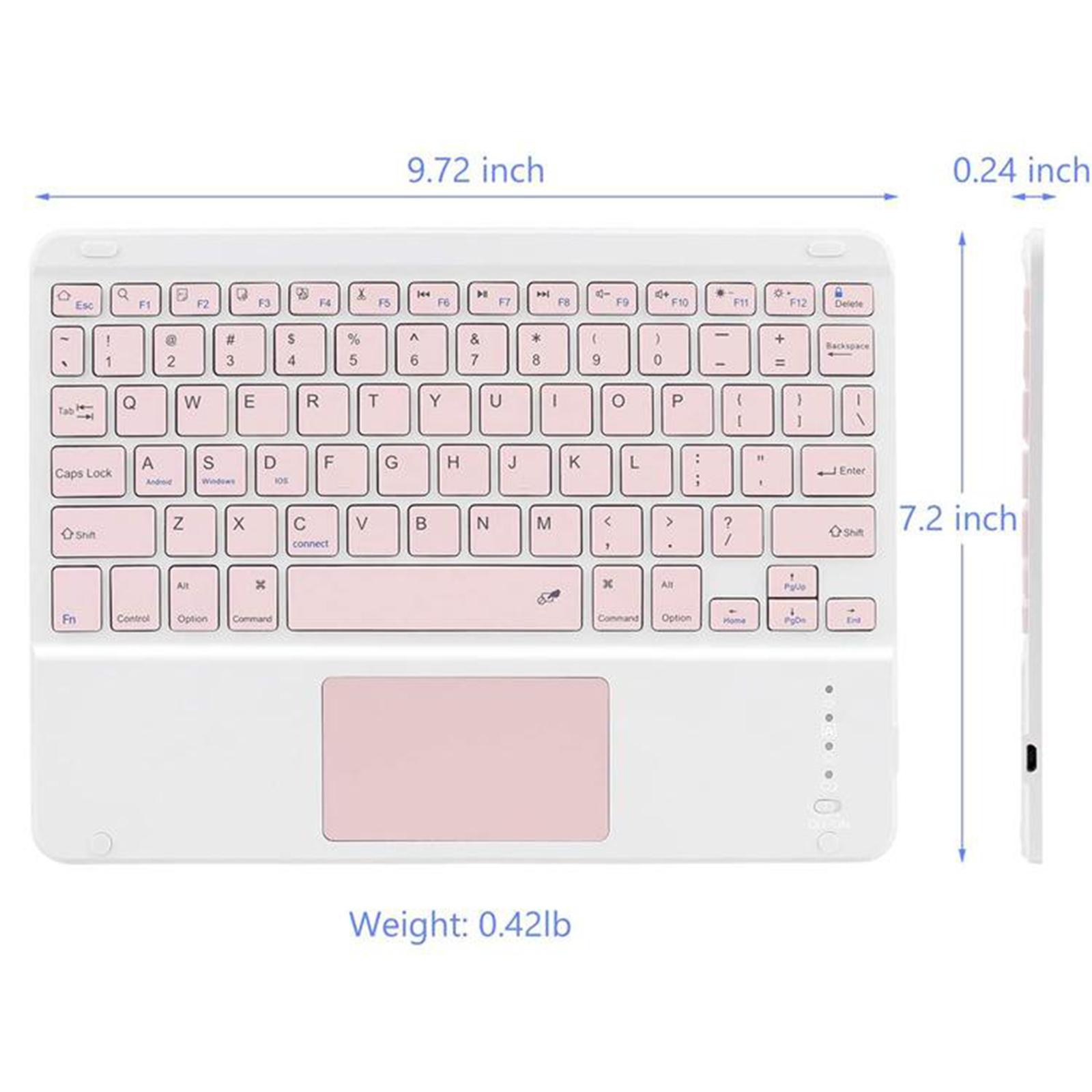 Slim Wireless Bluetooth Keyboard with Touchpad for iPad, Cable-Free, Easy to Operation