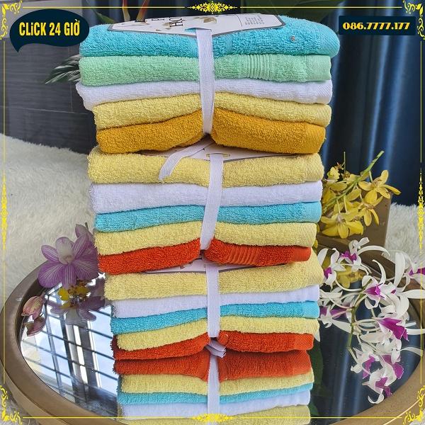 Sét 5 Khăn tắm 40 x 80 cm cotton siêu bền Hàng Việt Nam xuất sang Hàn Quốc phù hợp tập gym yoga chơi thể thao, lau đầu