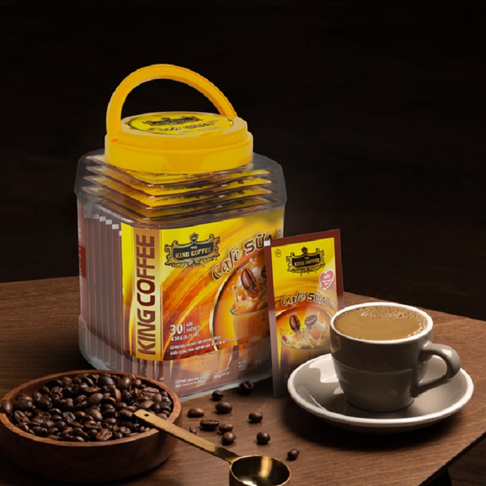 Hình ảnh Cà Phê Sữa PLUS Hòa Tan 3IN1 KING COFFEE – Hũ nhựa 30 gói x 20g