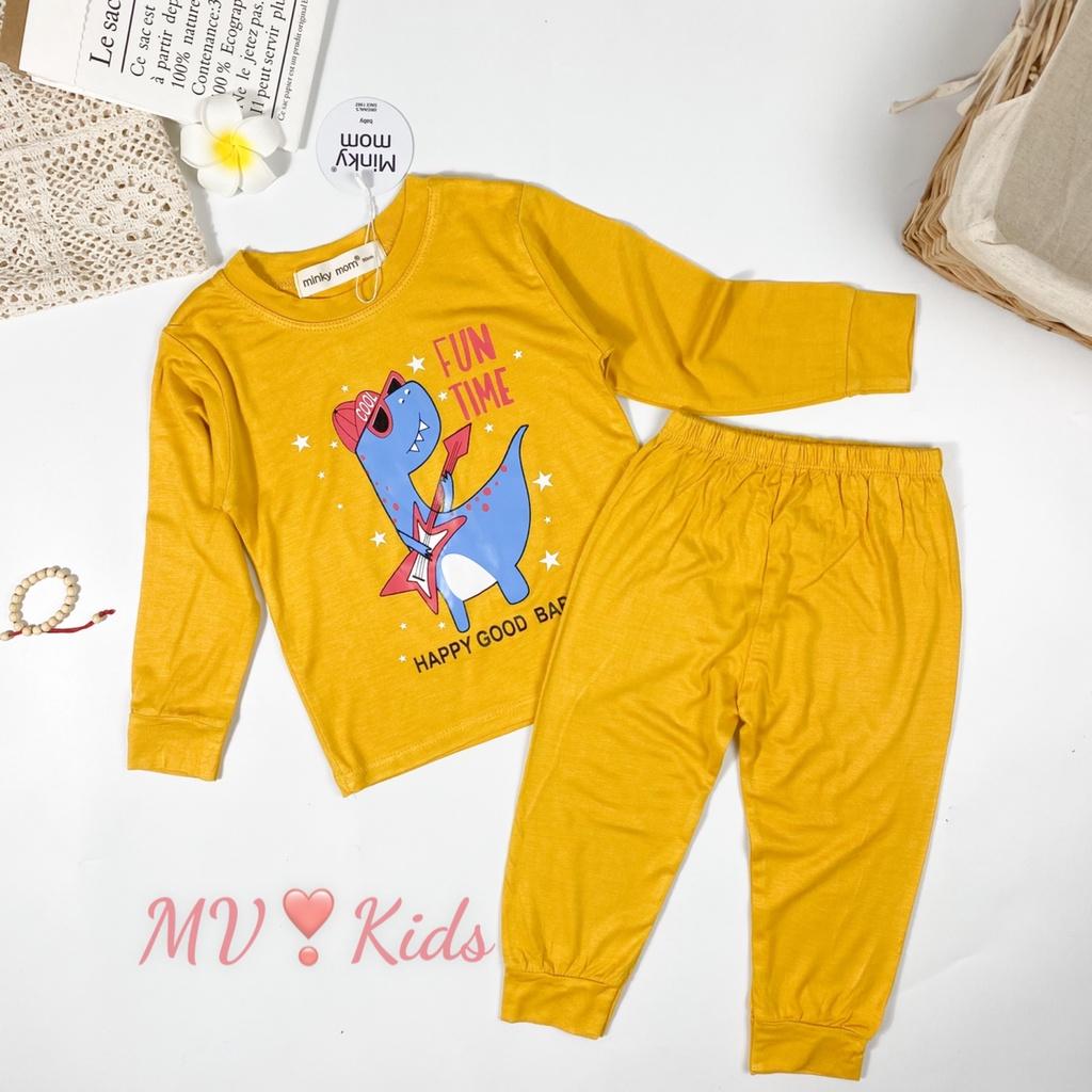 Bộ Quần Áo Bé Gái, Bé Trai Minky Mom Vải Thun Lạnh Hoạ Tiết Sư Tử Meow MKDTL03