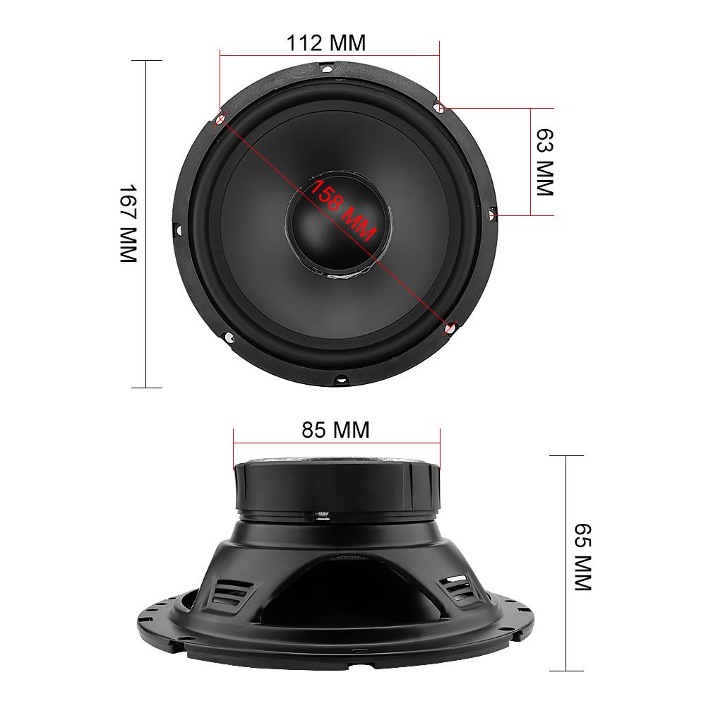 Aiyima 1pc loa trầm 6,5 inch loa midrange 4 8 ohm 30W loa chống nước nhà hát bass pp basin cao su loa ngoài trời Color: 8 Ohm Speaker