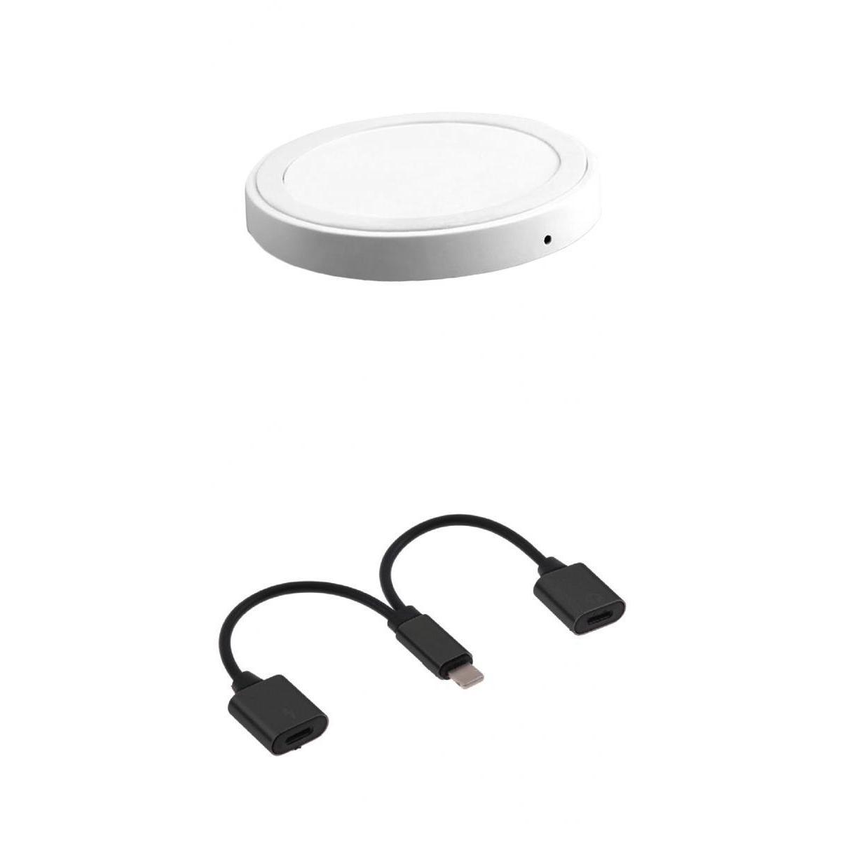 Wireless Charger+ Splitter Adapter  Charge Cable for