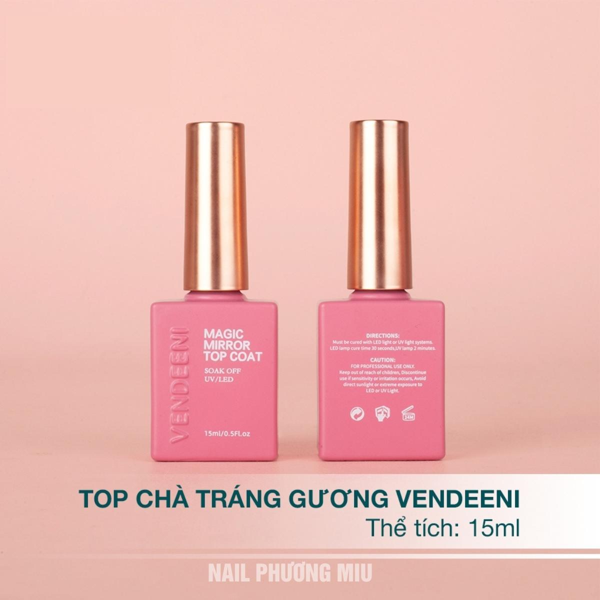 Combo 3 Chai Top Loang (Tím), Top Chà Tráng Gương, Top Lì Không Lem VENDEENI Cao Cấp Làm Nail
