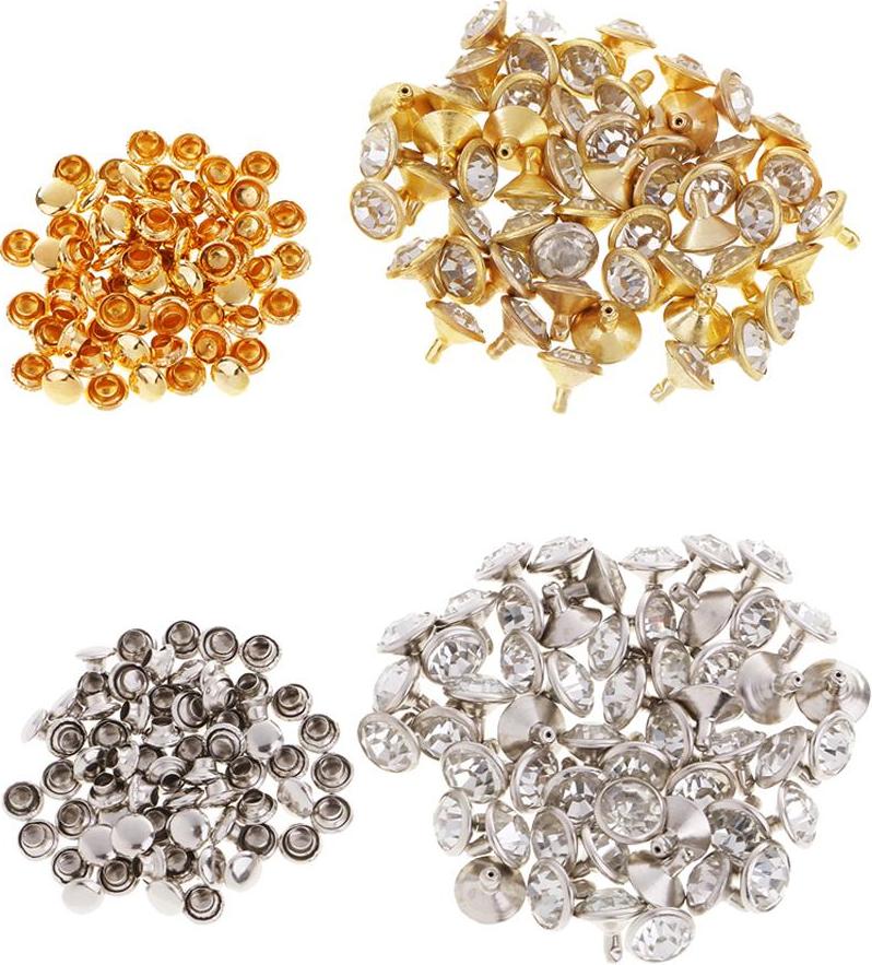 Kim Cương Giả Đinh Tán Cho Da DIY Nhanh Chóng Đinh Tán Đinh Nhọn Làm Đồ Da-Thủ Công Cho Túi Giày Vòng Tay Tand