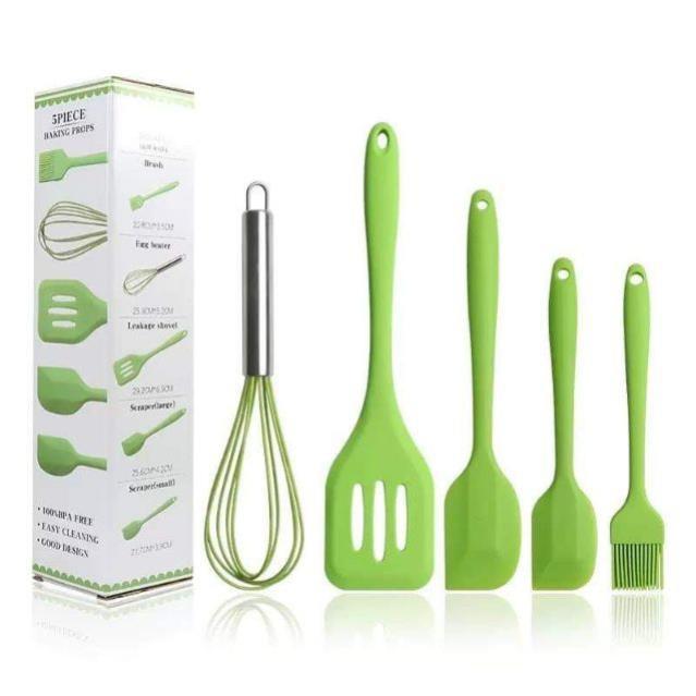 Sẵn - Set dụng cụ làm bếp silicon 5 và 6 món