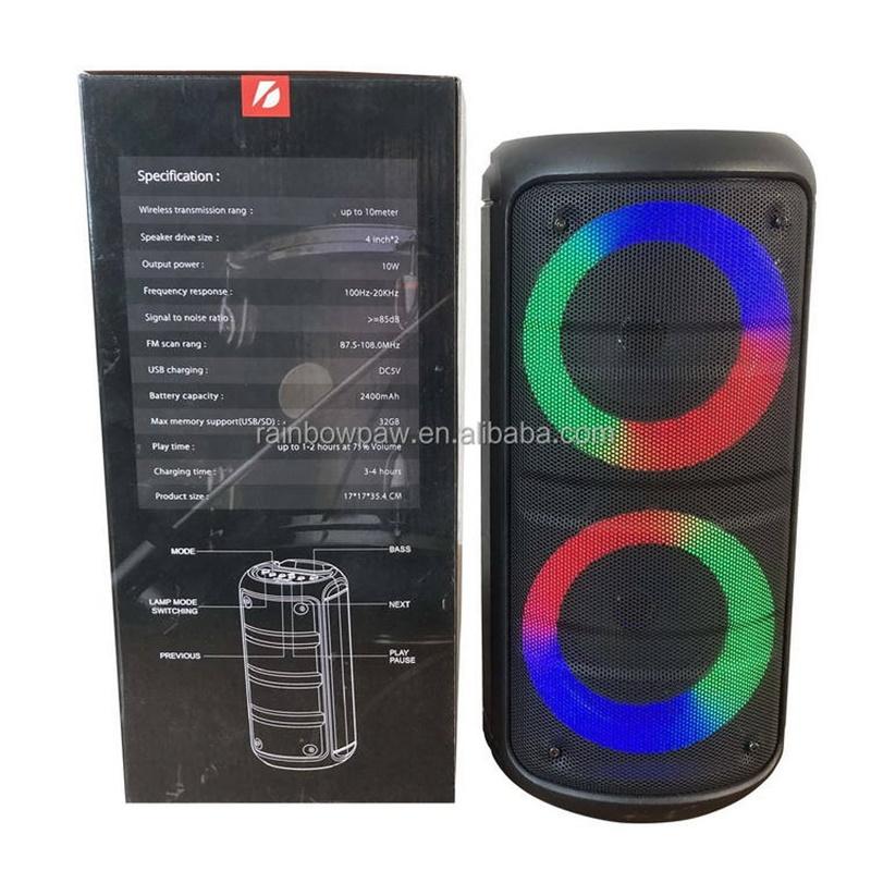 KTS-1297 Loa Kép 4 Inch Chất Lượng Cao Âm Thanh Tốt Di Động Có Đèn Nhiều Màu Loa Không Dây Màu sắc: Đen