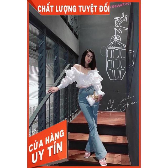 QUẦN ỐNG BASS LOE DÁNG DÀI CHẤT JEANS SIÊU ĐẸP- ảnh thật shop chụp