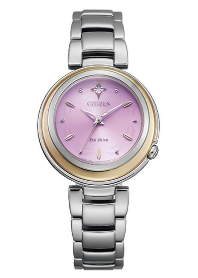 Đồng Hồ Nữ Citizen Đính Kim Cương Dây Thép Không Gỉ EM0588-81X - Mặt Hồng (Sapphire)