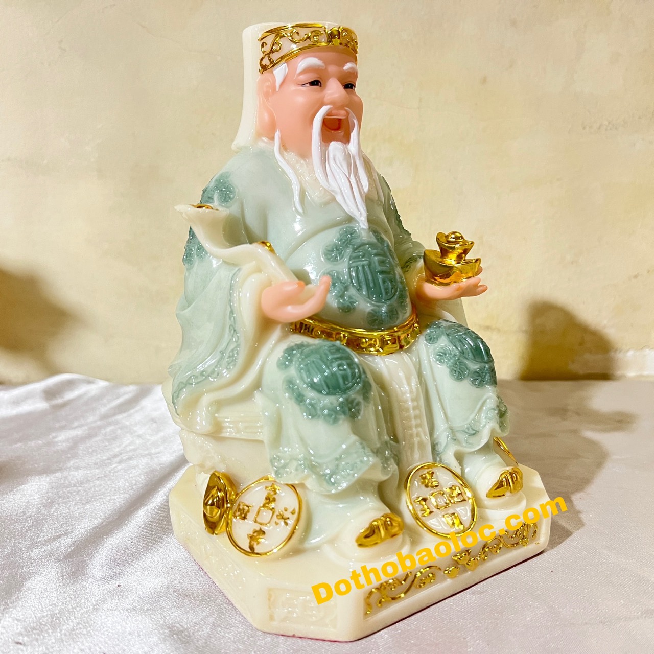 Tượng Thần tài Thổ Địa đá nhập khẩu cao cấp cao 18cm