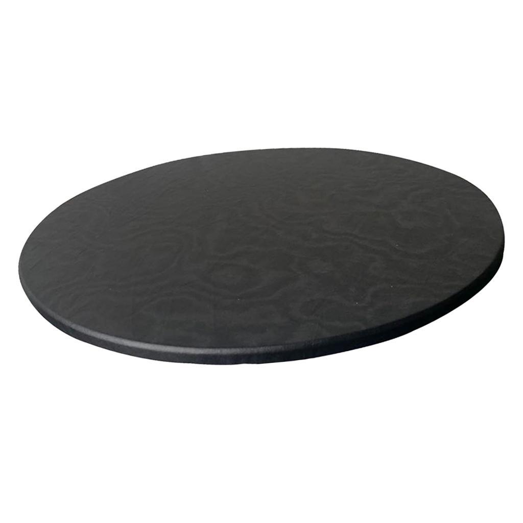 2X Elastic Edged Table Cover Round Fitted Tablecover Outdoor Indoor Black