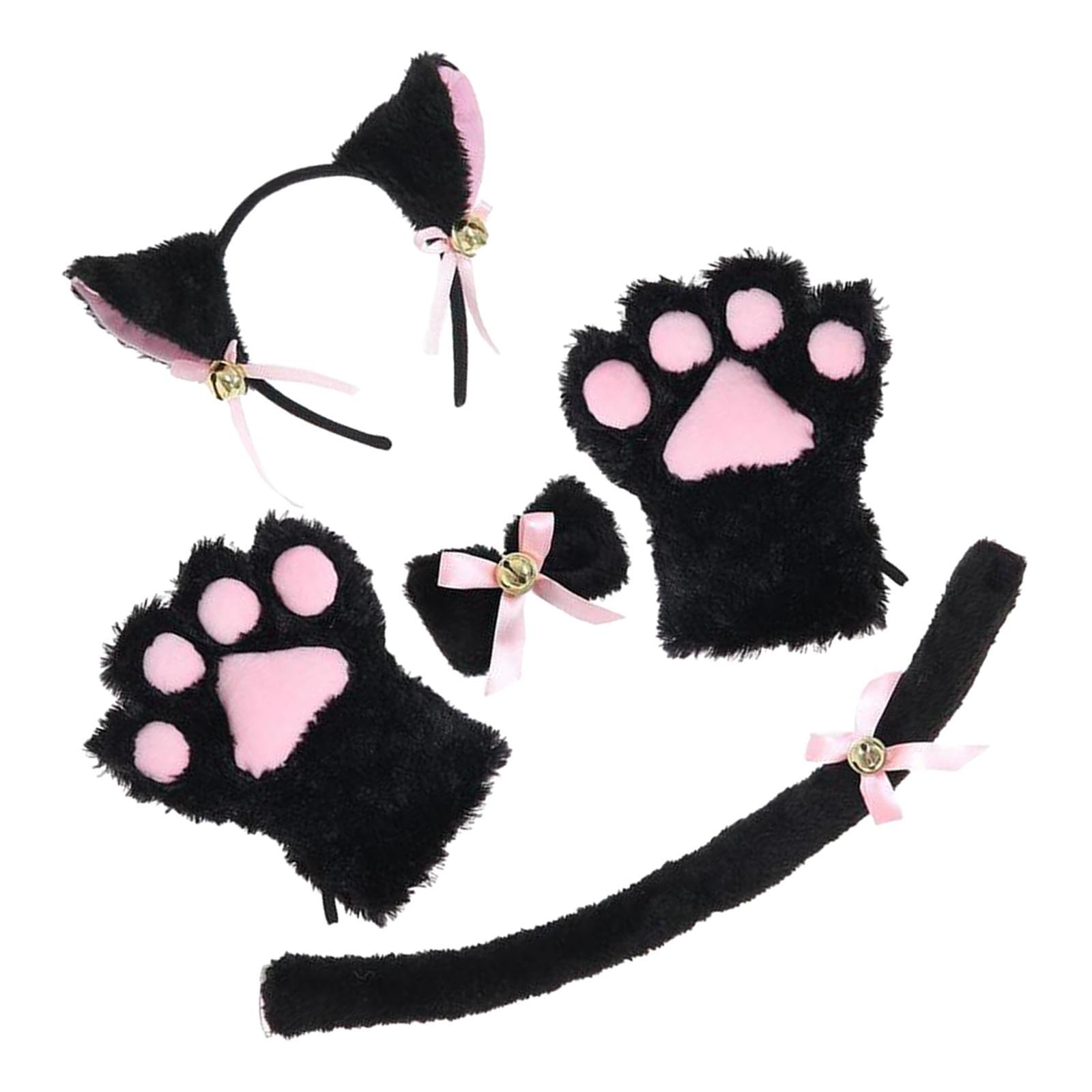 Anime Cat Costume Cosplay Headband Headwear Animal Plush Gifts Dress up