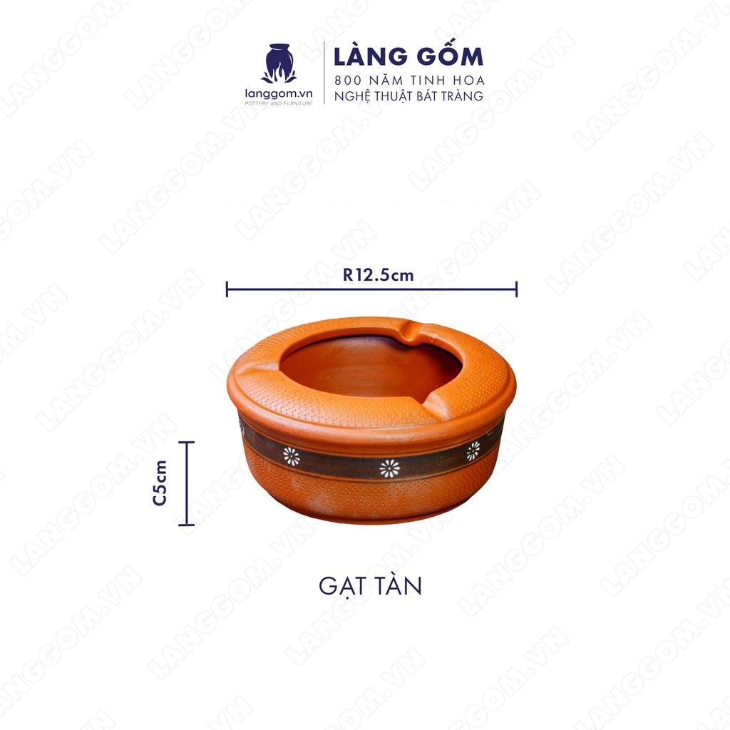 Bộ ấm chén đất nung hoa ban - Men mộc - Gốm sứ Bát Tràng - langgom.vn