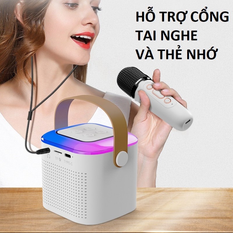 Loa Karaoke Led Mini Bluetooth Y2 hai micro không dây