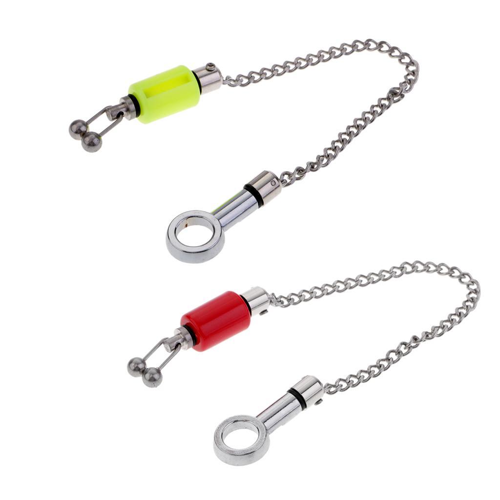 2pcs Chain Indicators Carp Fishing Bite Alarm Indicators Bobbin Red & Yellow