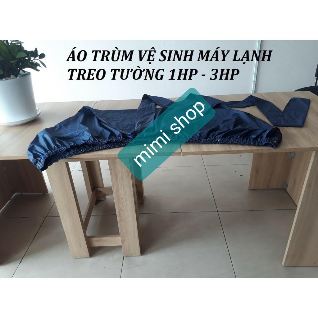 Túi trùm vệ sinh máy lạnh treo tường - Áo bọc hứng nước rửa điều hòa - Xanh đen
