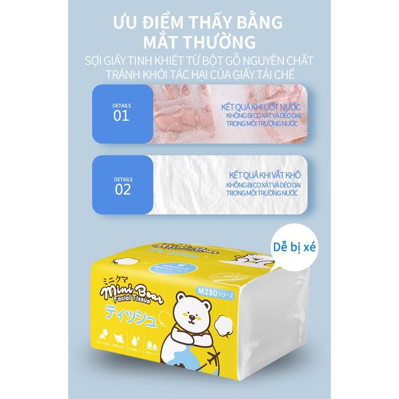 Khăn giấy bỏ túi MiniBear 4 lớp 210 tờ rút thương hiệu của Nhật Bản