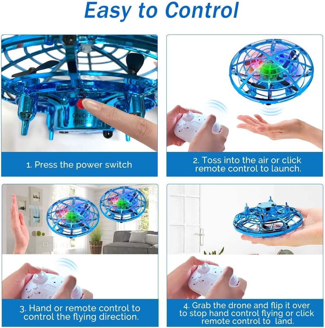 Máy bay phát hiện ufo đồ chơi đĩa bay treo thông minh có đèn led