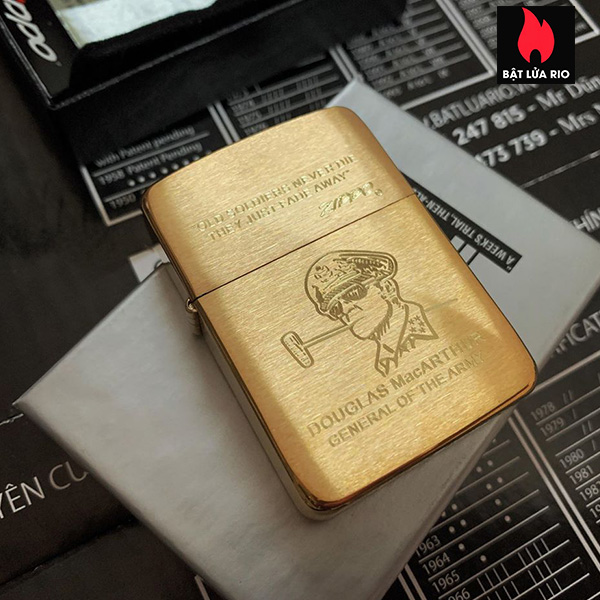 Bật Lửa Zippo Replica Brass 1941B Khắc Tướng Macarthur – Zippo 1941B.Macarthur