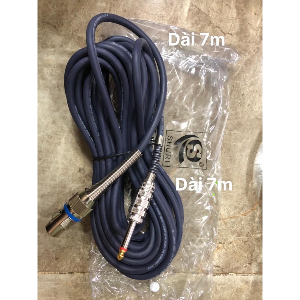 Dây Micro Karaoke dài 7M Shuri cáp canon cái XLR ra đầu 6 ly đực 6.5mm dây chống tạp âm nhiễu cực tốt cho dàn Karaoke