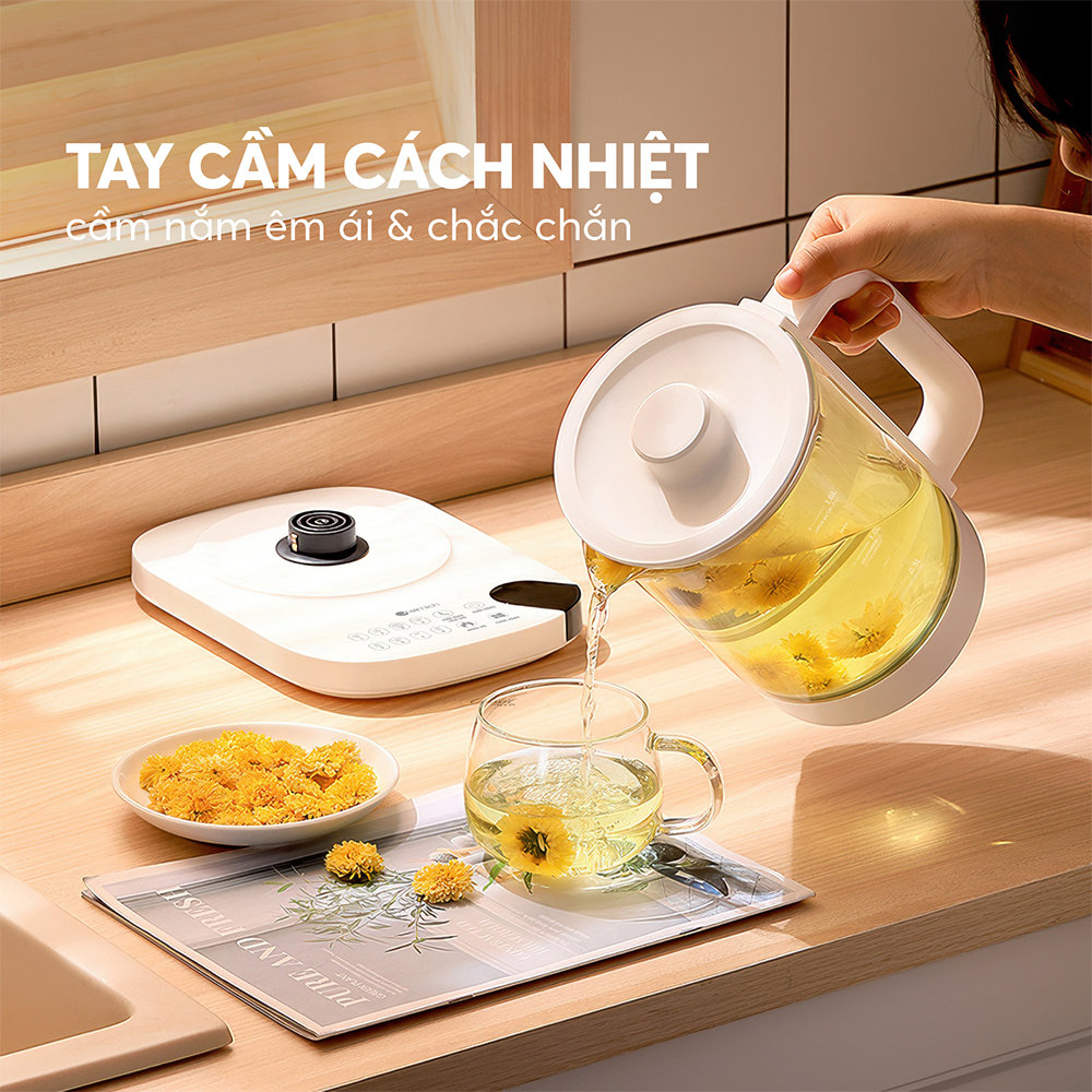 Ấm đun pha trà đa năng 1.6L Elmich KEE-9146, 8 chương trình đun nấu - Hàng chính hãng